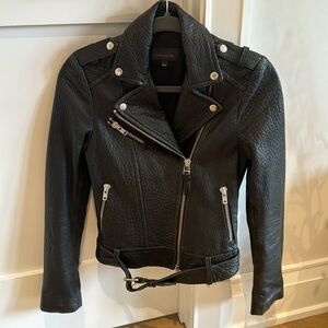 Mackage black leather jacket exclusive to Aritzia